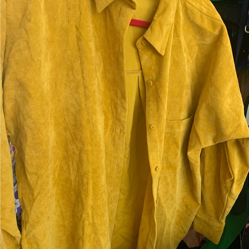 Zara woman Yellow Suede Button-Up Jacket